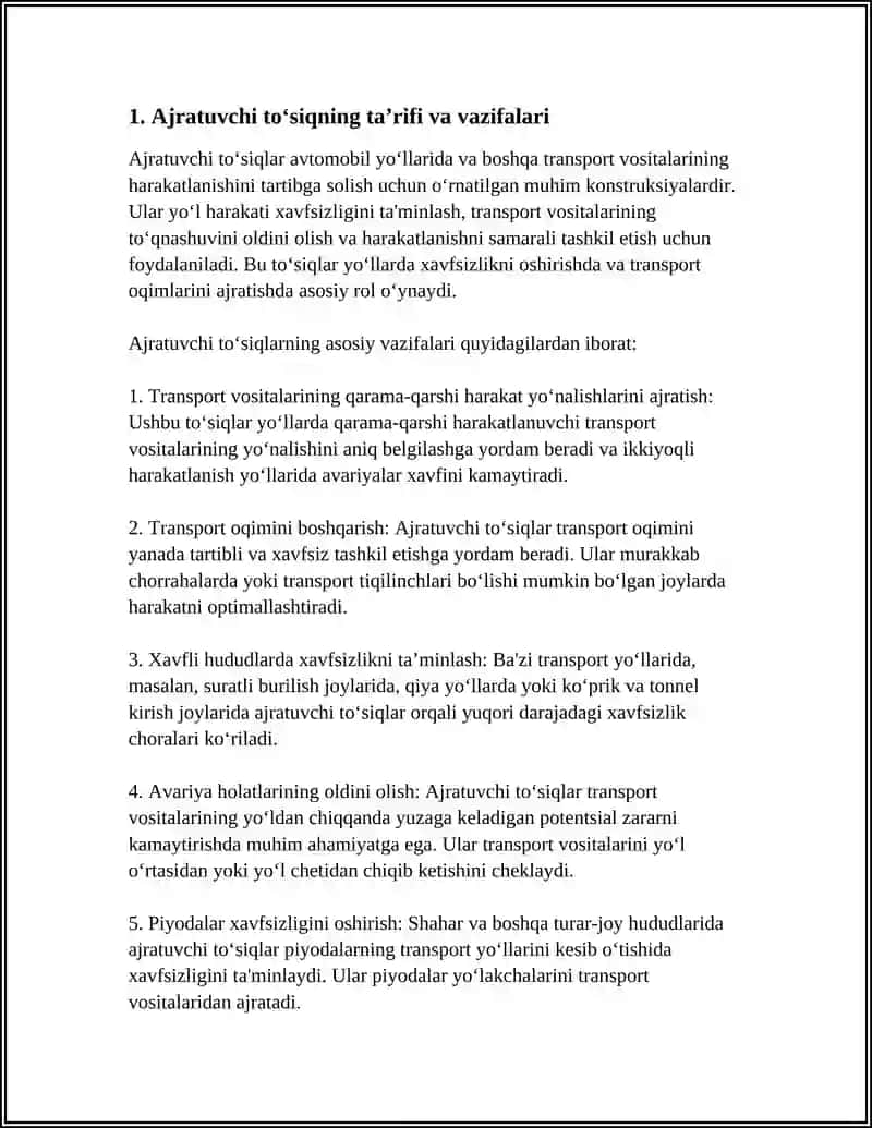 YOʻL QURILISHI KONSTRUKSIYALARI FANIDAN SAVOL 4