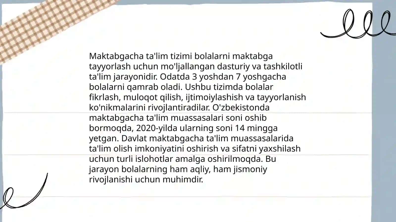Oʻzbekiston Respublikasining"Maktabgacha ta'lim va tarbiya toʻgʻrisidagi Qonuni" 4