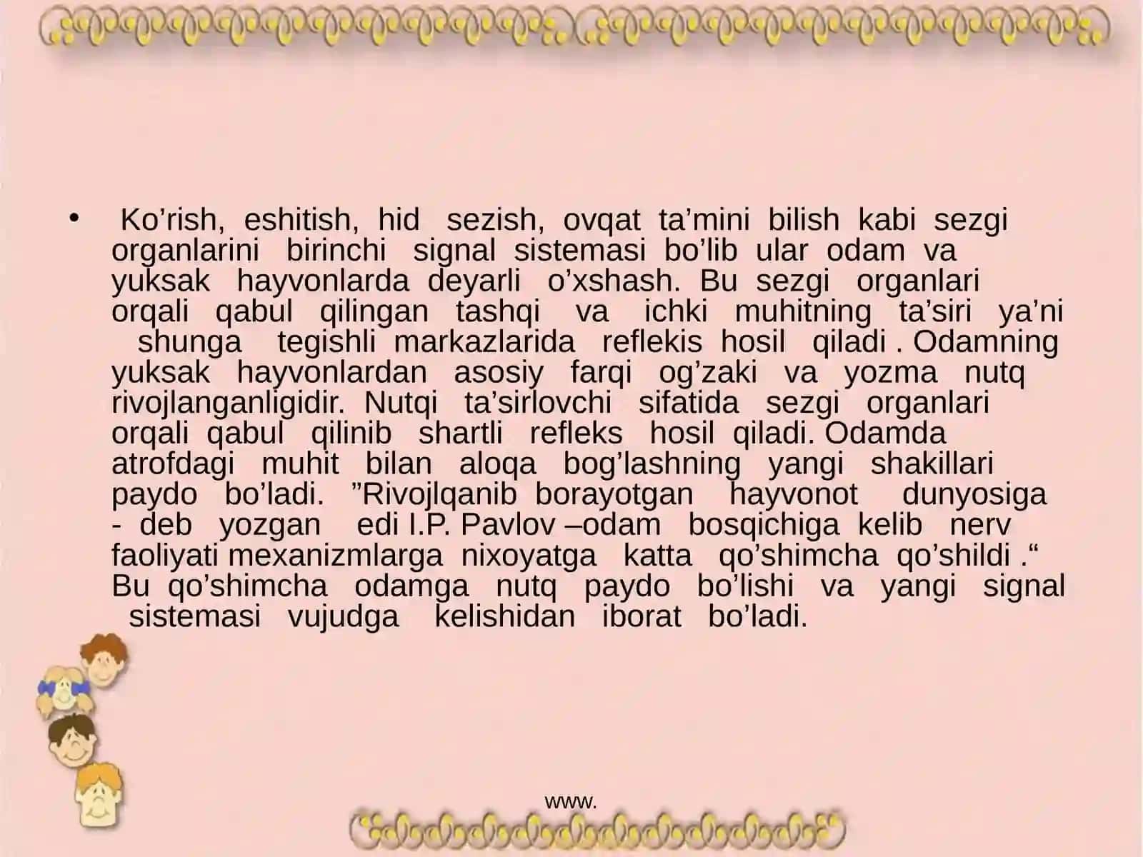 Oliy nerv faoliyati haqida tushuncha 4