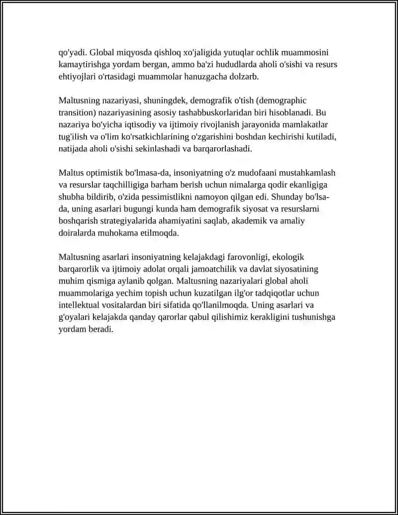 MAVZU MALTUS VA HUM QARASHLARI 4