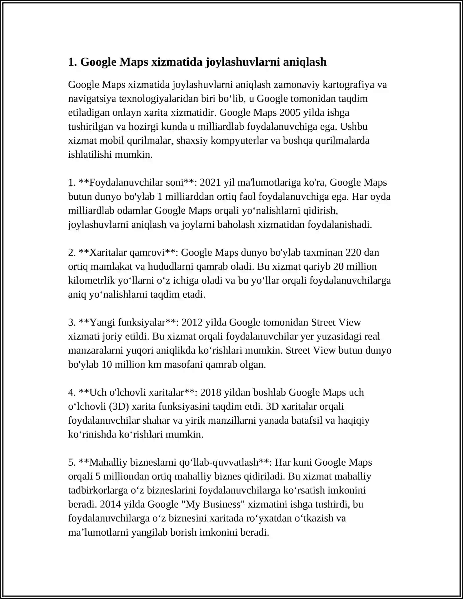 GOOGLE MAPS XIZMATI 4