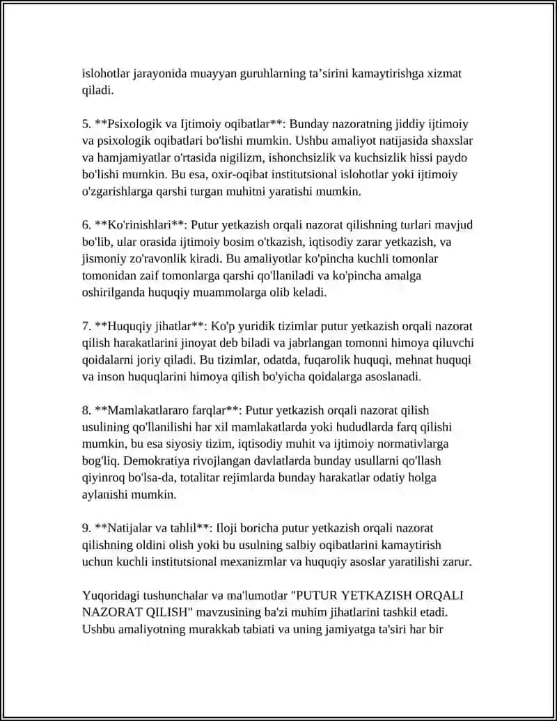 PUTUR YETKAZISH ORQALI NAZORAT QILISH 4