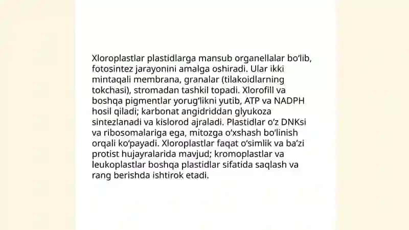 Oʻsimlik va hayvon hujayralarining oʻxshashlik va farqli belgilari 4