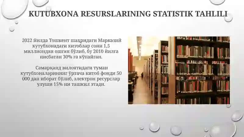 Kutubxona Statistikasi Boʻlimlari 4