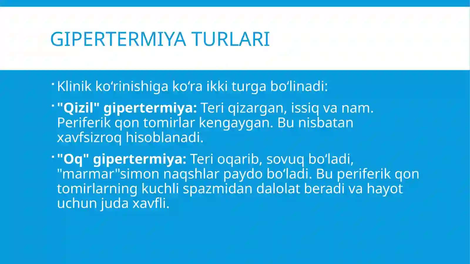 Gipertermiya sindromi va uni davolashda ishlatiladigan dori vositalari 4