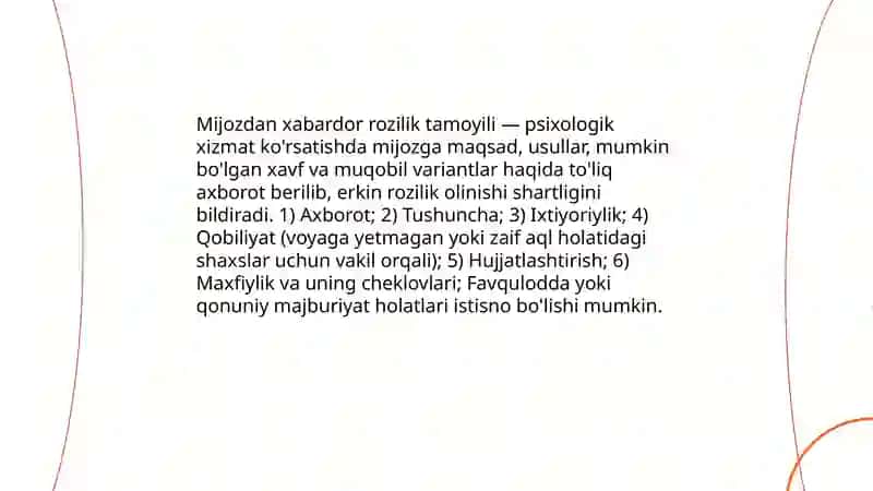 Psixolog faoliyatini nazorat qiluvchi axloqiy me'yorlari va etik tamoyillar 4
