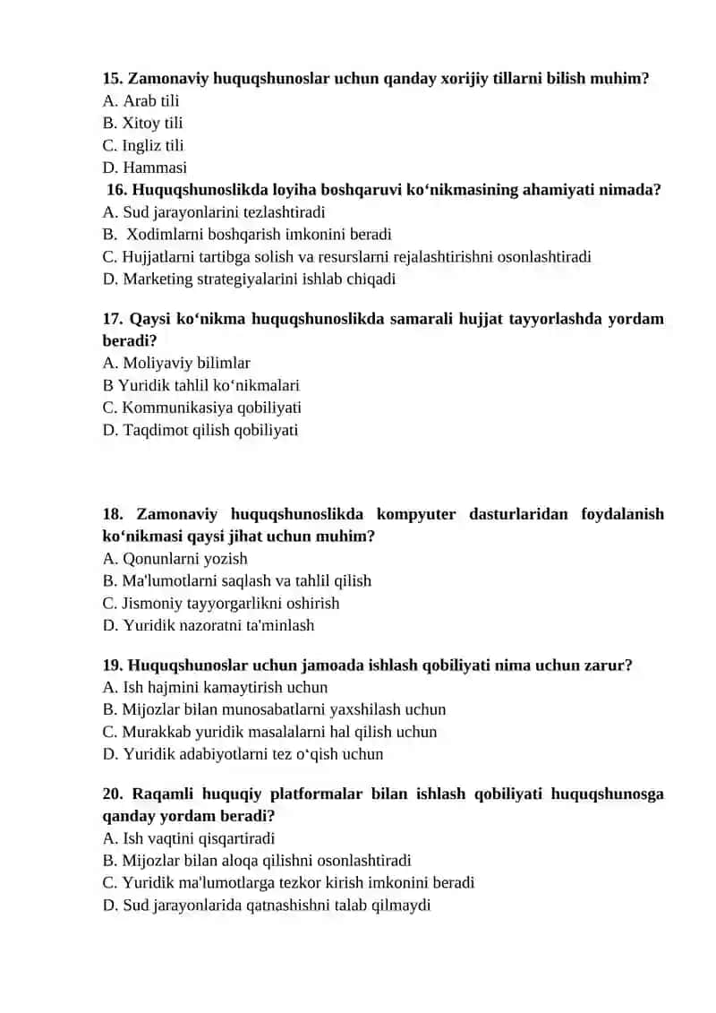 HUQUQSHUNOS MUTAXASSIS SHAKLLANISHIDA ZAMONAVIY ISH KOʻNIKMALARI VA KOMPETENSIYALARNING ROLI 4