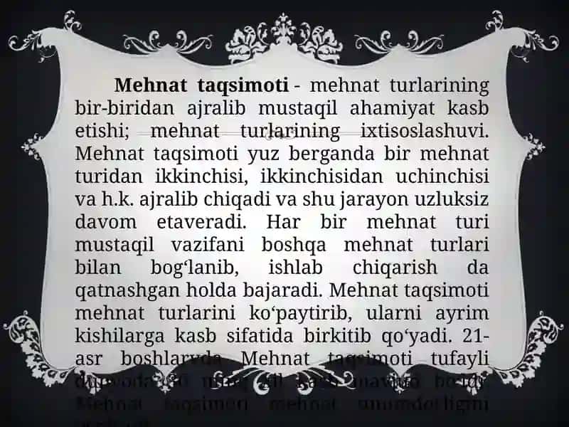 Mehnat taqsimoti va kooperatsiyasi 4
