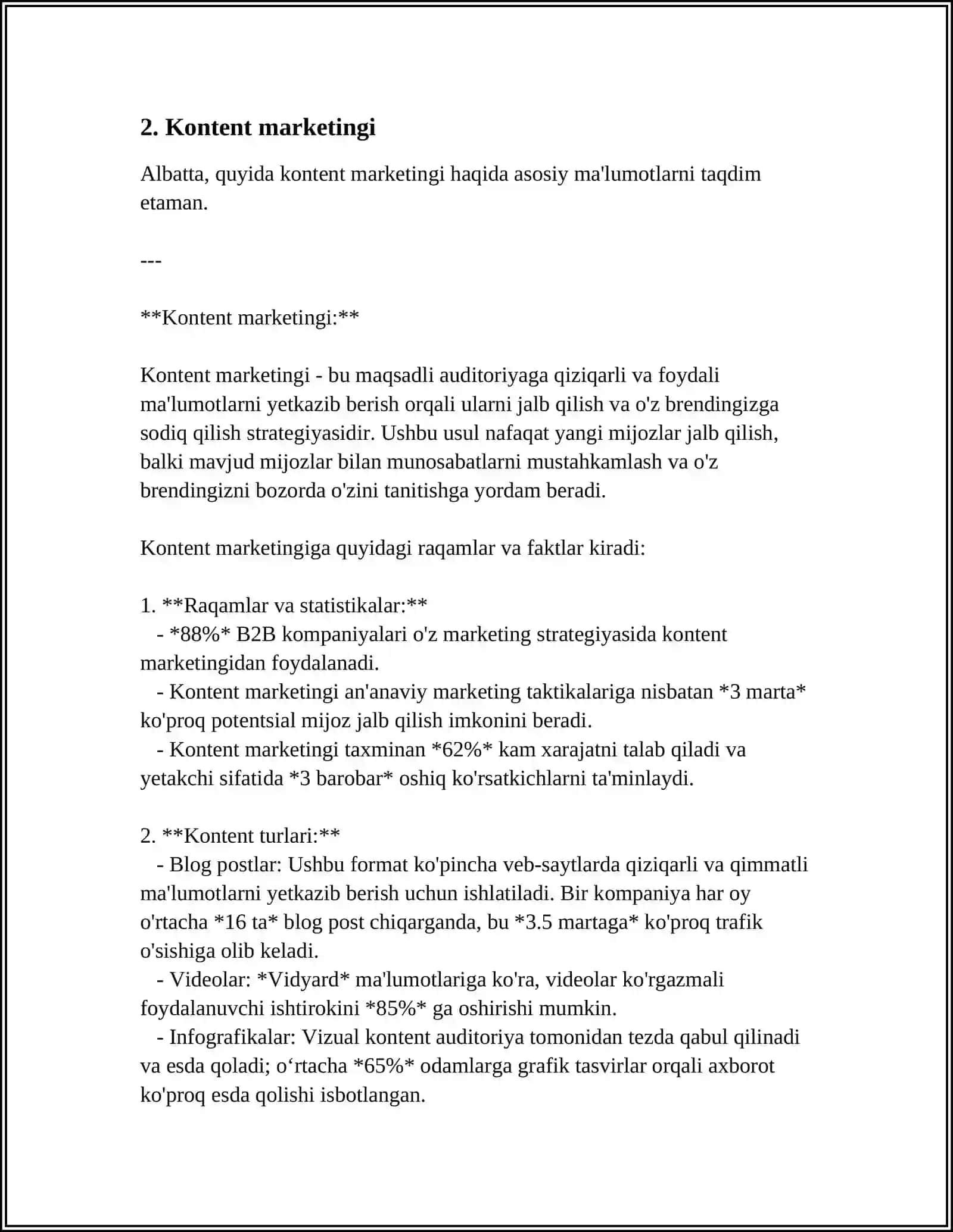 TALAB XOLATIGA MOS KELUVCHI MARKETING TURLARI 4