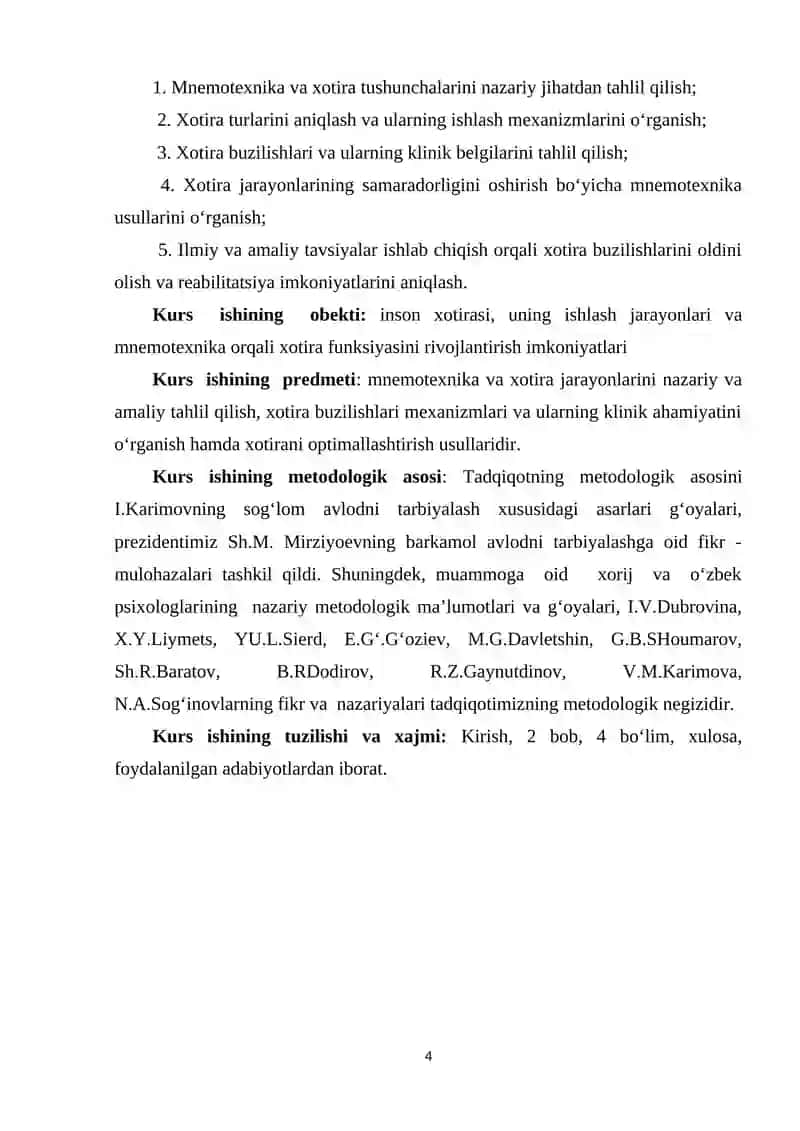 Mnemotexnika. Xotira buzilishlari va ularning klinik ahamiyati 4