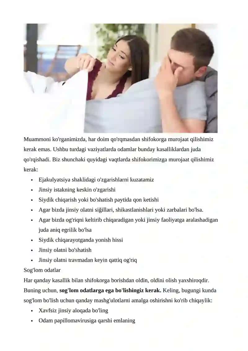 Erkaklarda olat va uretra kasalliklari 4
