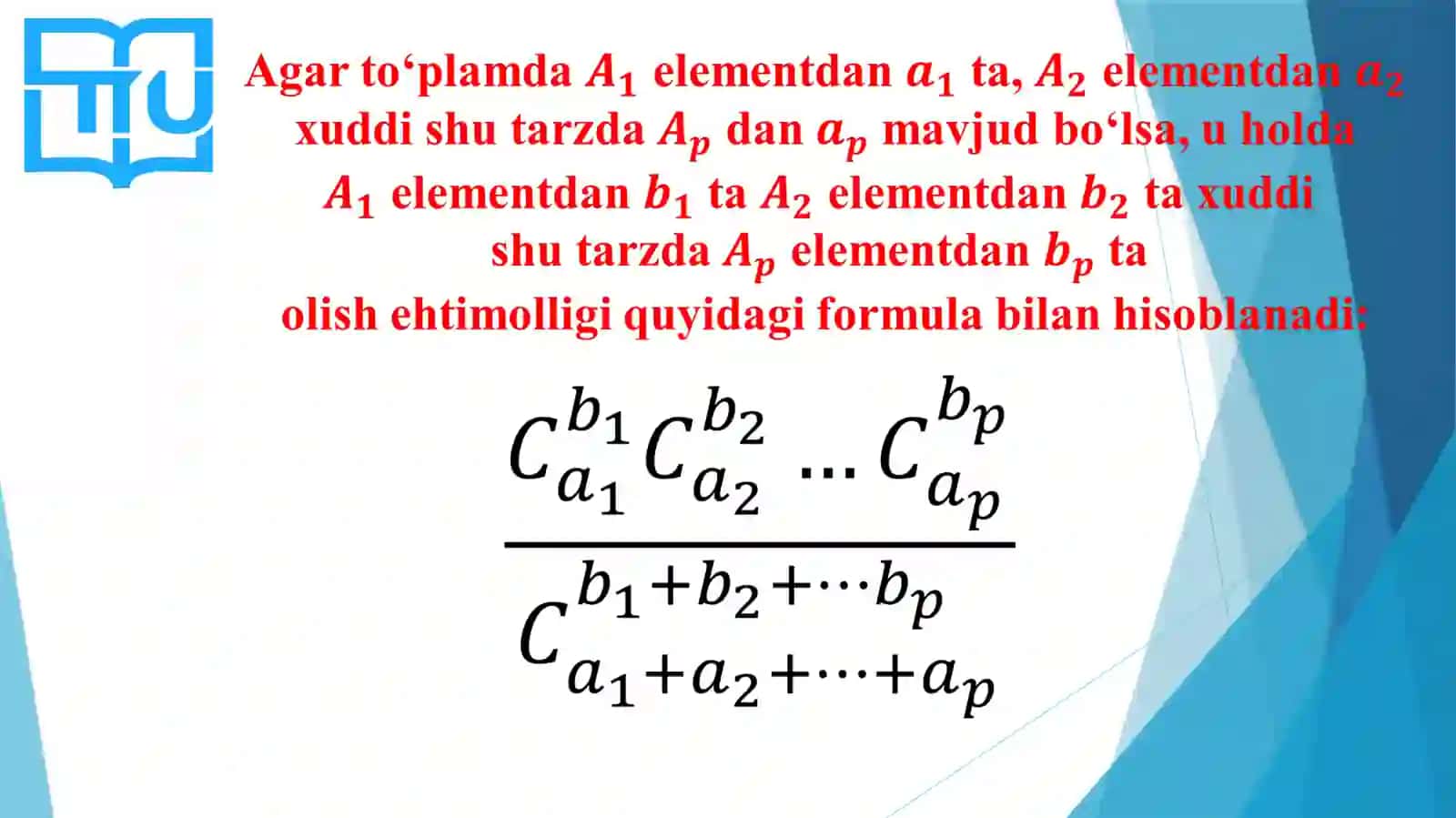 Turan International University Lecture: Akhmadkhon Azibaev - Ehtimollarnazariyasi va matematik statistika 4