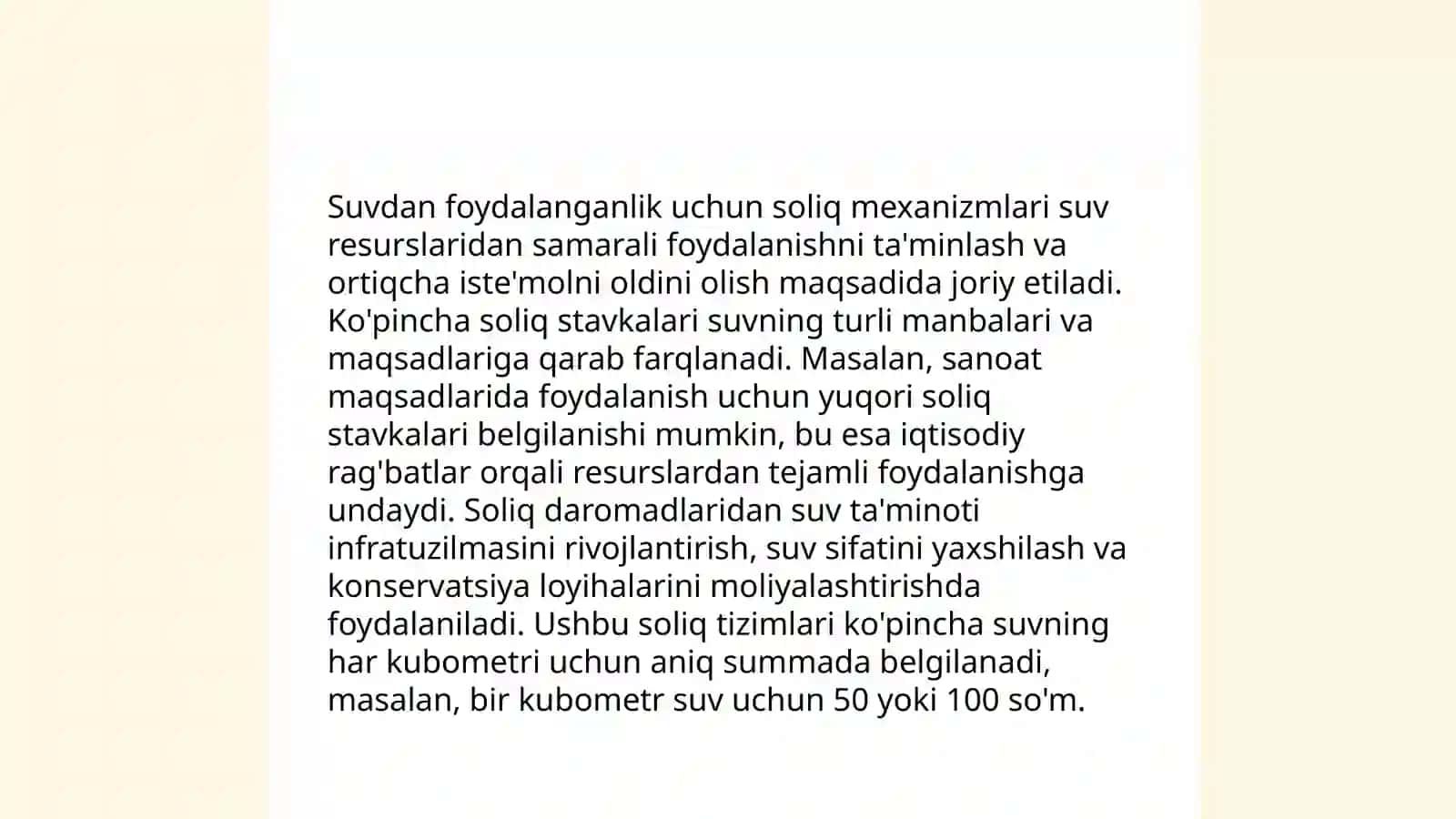 Suv resurslaridan foydalanish va soliqqa tortish tahlili 4