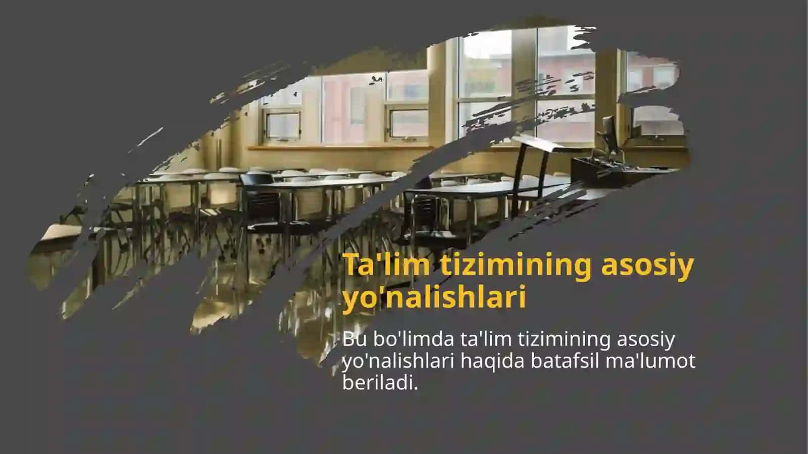 O'zbekistonda ta'lim tug'risidagi qabul qilinishi va vazifalari 2020 yil 23 sentabr 4