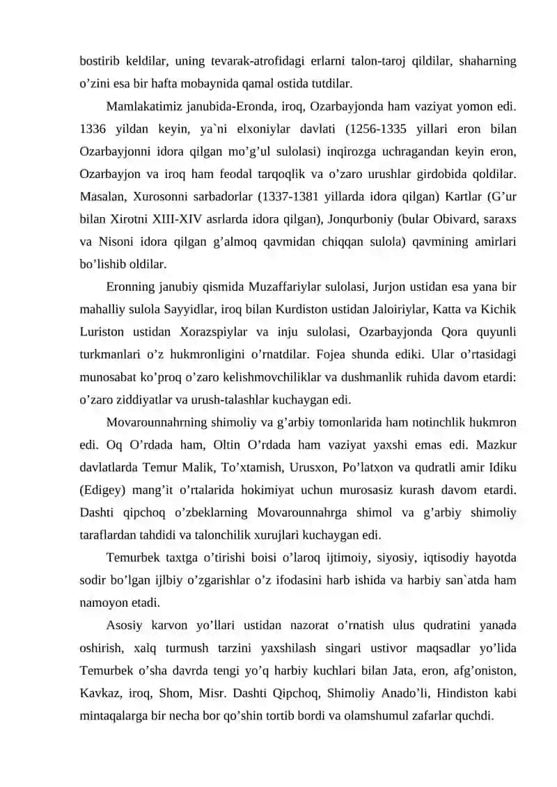 Amir Temurning harbiy yurishlari 4