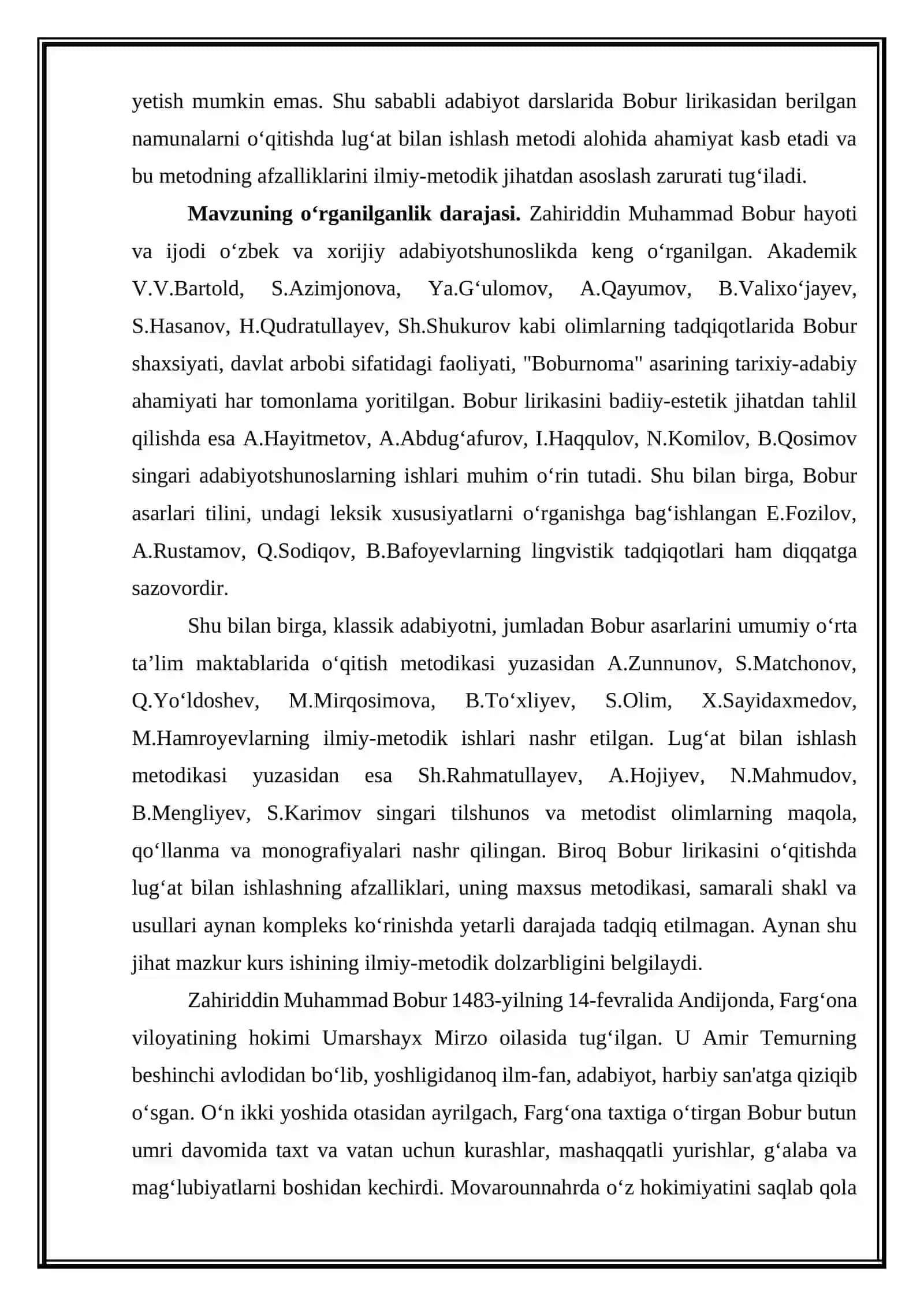Adabiyot darslarida Bobur lirikasidan berilgan namunalarni o‘qitishda lug’at bilan ishlashning afzalliklari 4