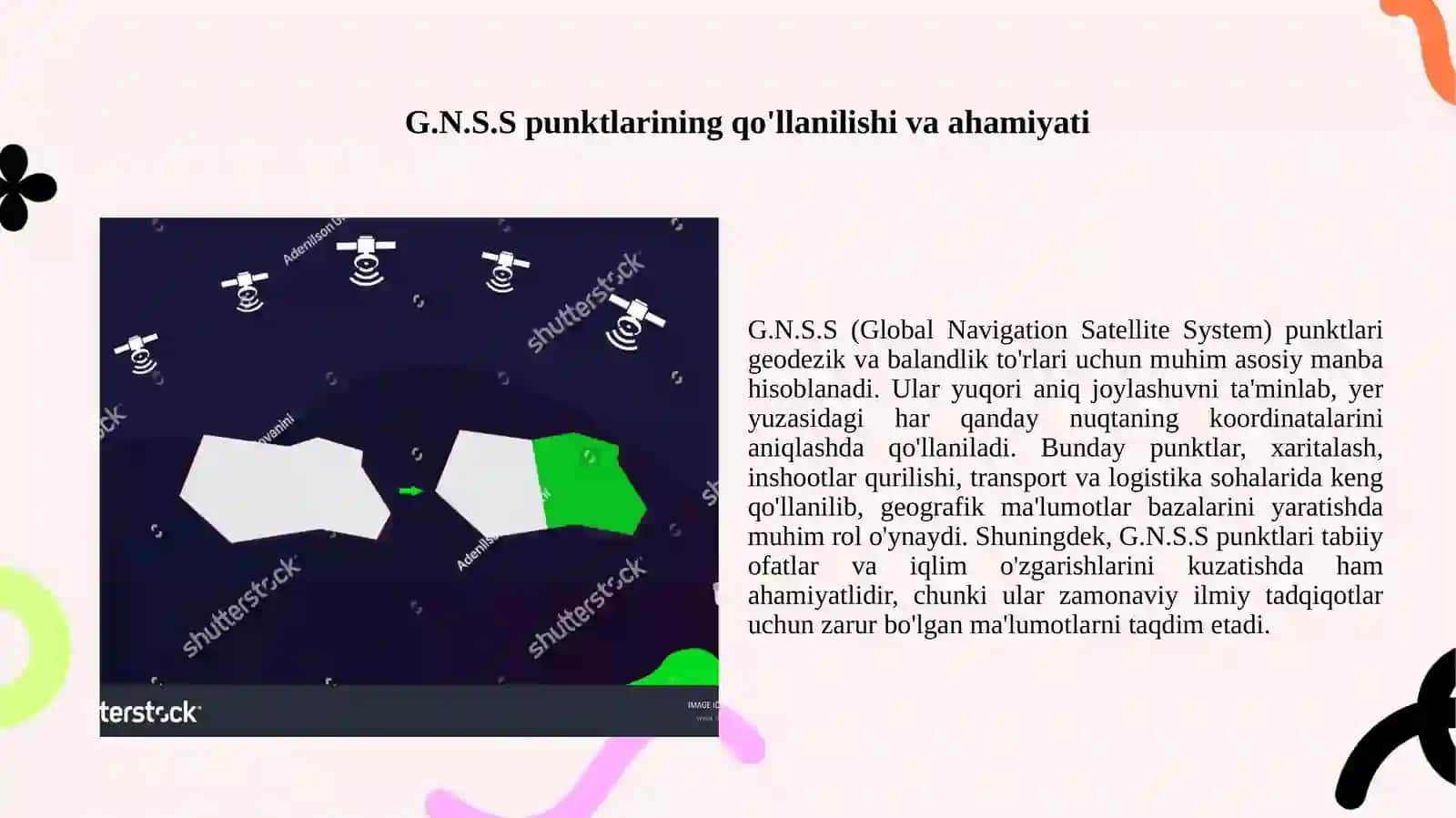 Geodezik va balandlik to'rlari. G.N.S.S punktlari 4
