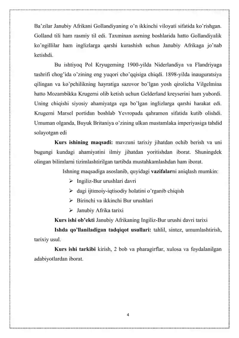 JANUBIY AFRIKA INGILIZ-BUR URUSHLARI DAVRIDA 4