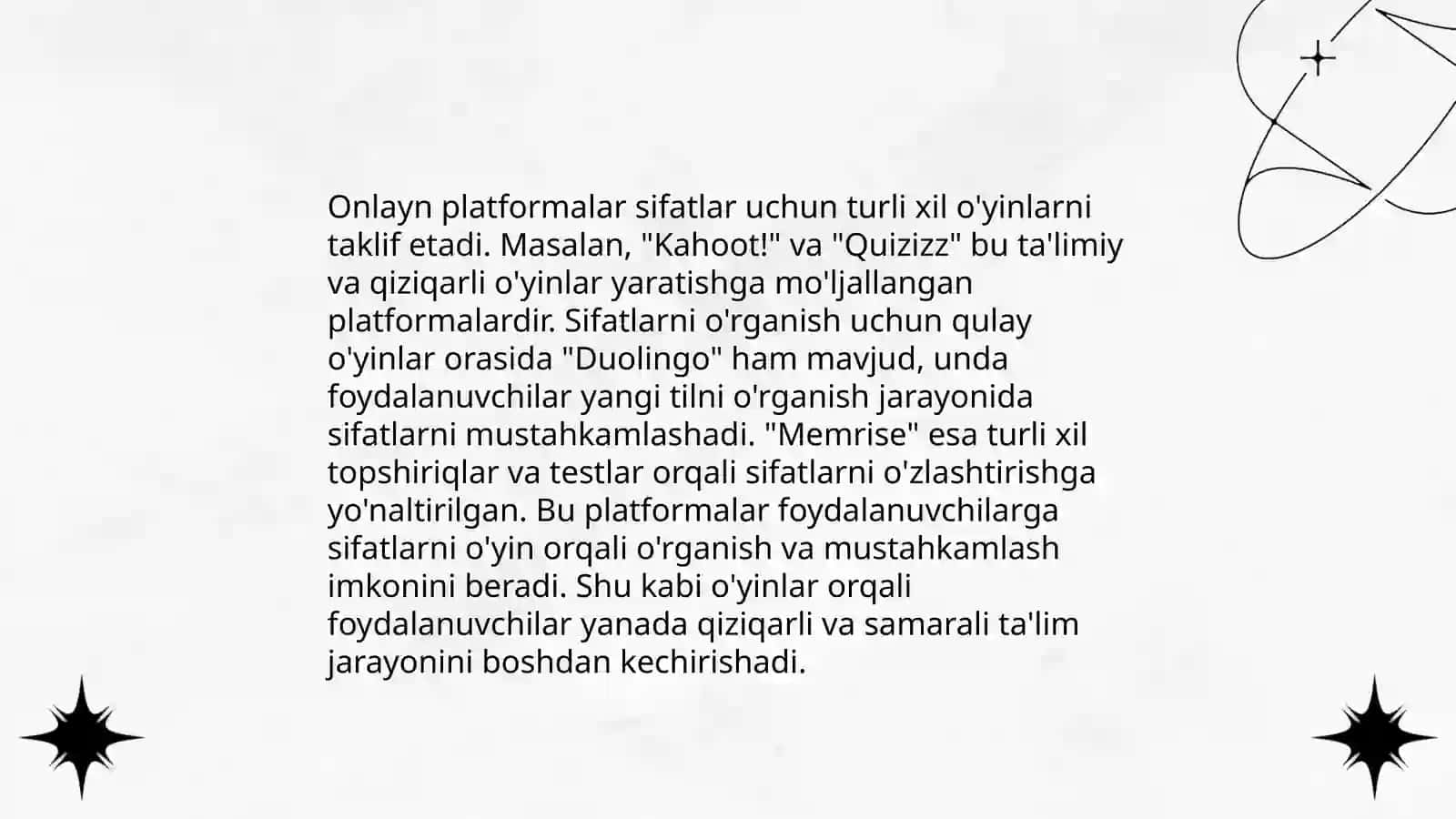 Sifat so'z turkumini o'rganishda interfaol usullarni qo'llash 4
