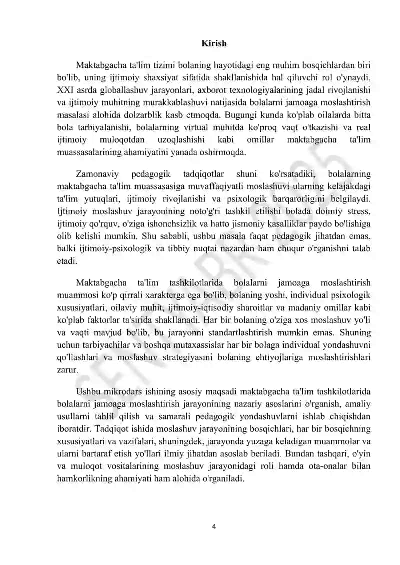 Maktabgacha ta'lim tashkilotlarida bolalarni jamoaga moslashtirish 4