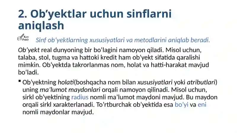 Ob’yektgayo‘naltirilgan dasturlash asoslari 4