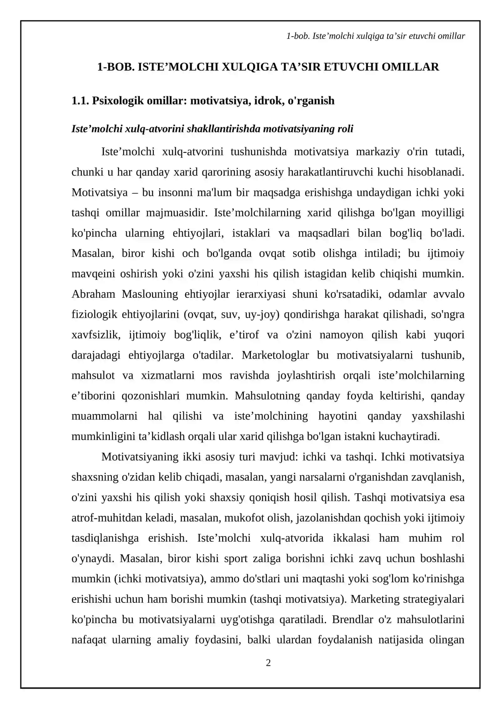 Isteʼmolchi hulqi nazariyasi asosiy holati 4