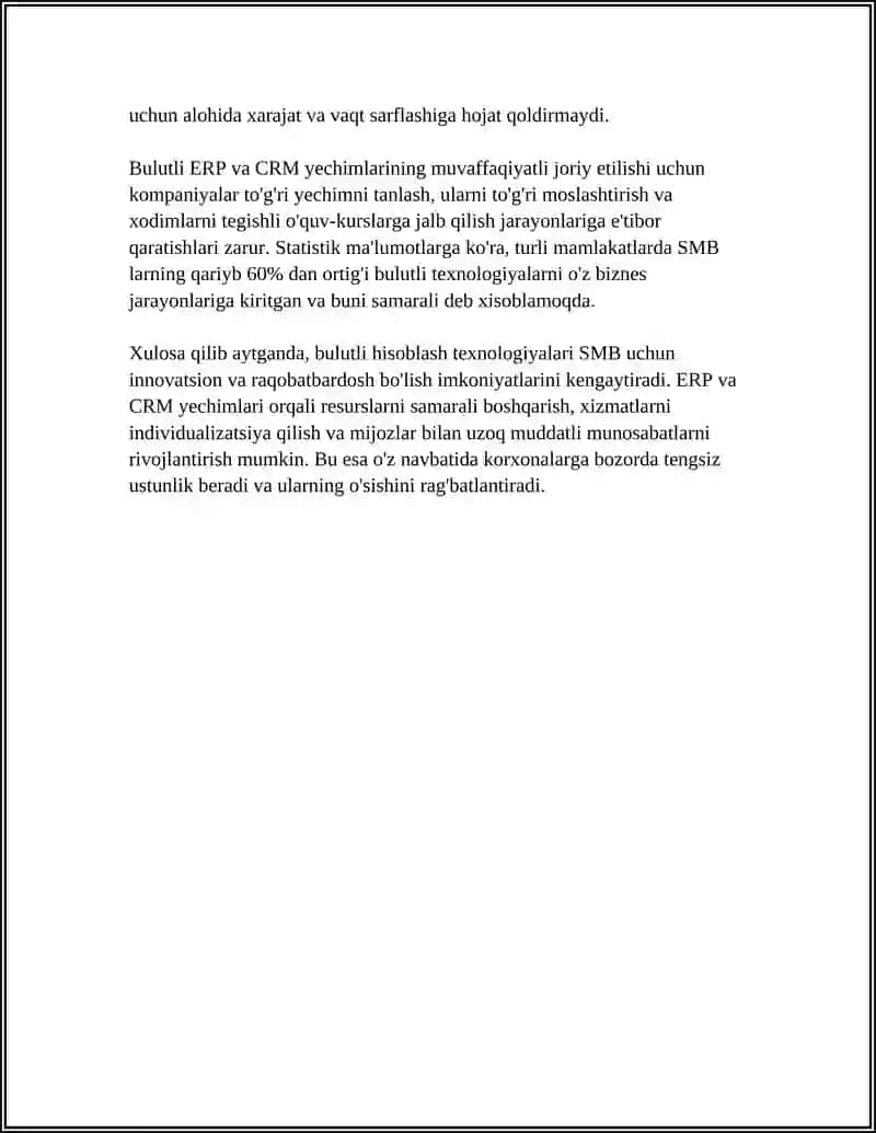 HAR XIL FAOLIYAT SOHALARIDA BULUTLI TEXNALOGIYALARDAN FOYDALANISH IMKONIYATLARI 4