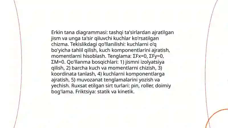 Muvozanat tenglamalari: asosiy tushunchalar va formulalar 4