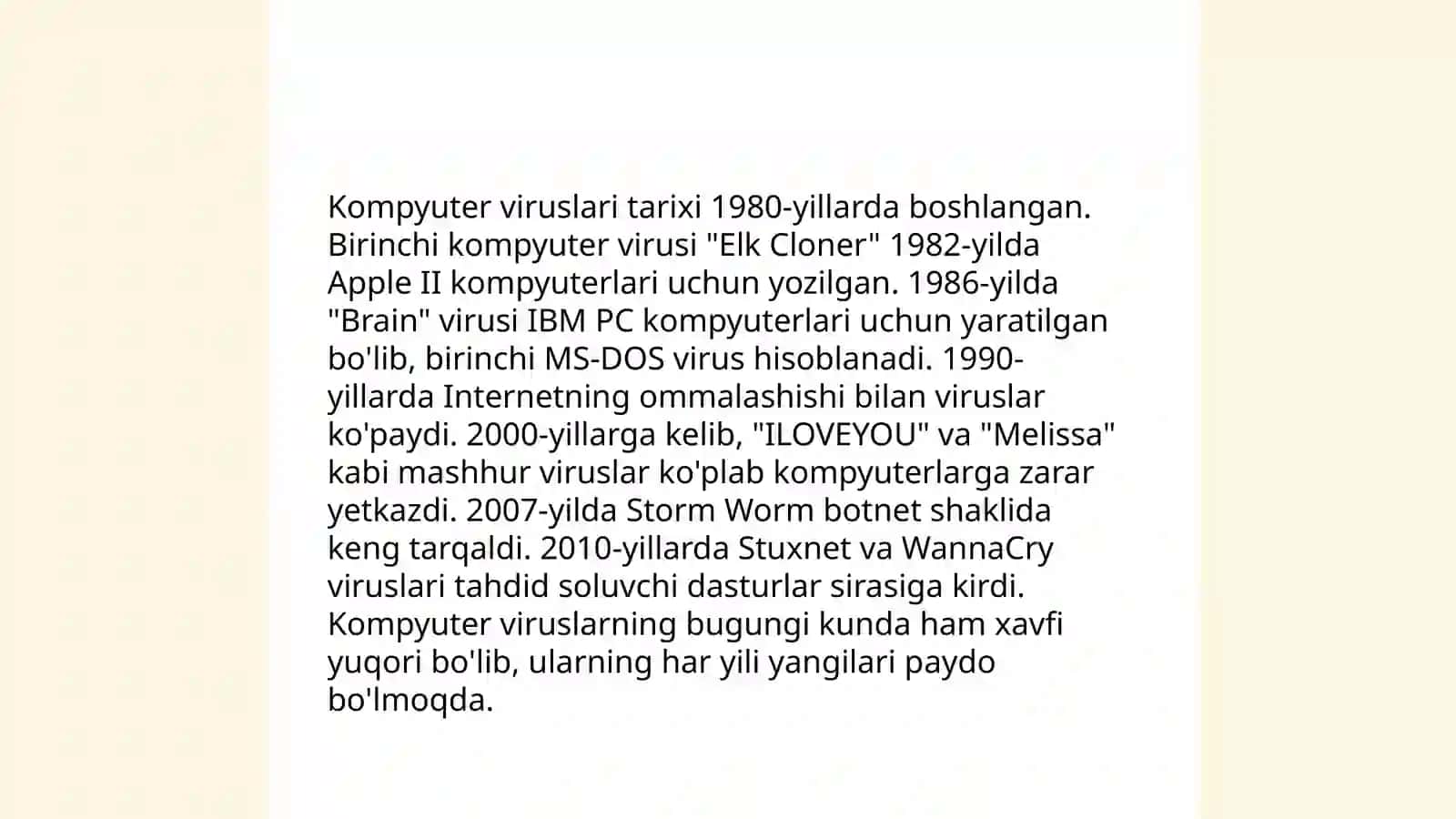 Kompyuter viruslari, turlari va unga doir misollar 4