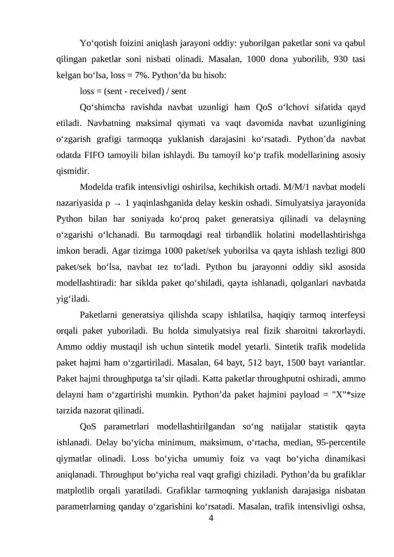 PYTHON’DA QOS (QUALITY OF SERVICE) SIMULYATSIYASI 4