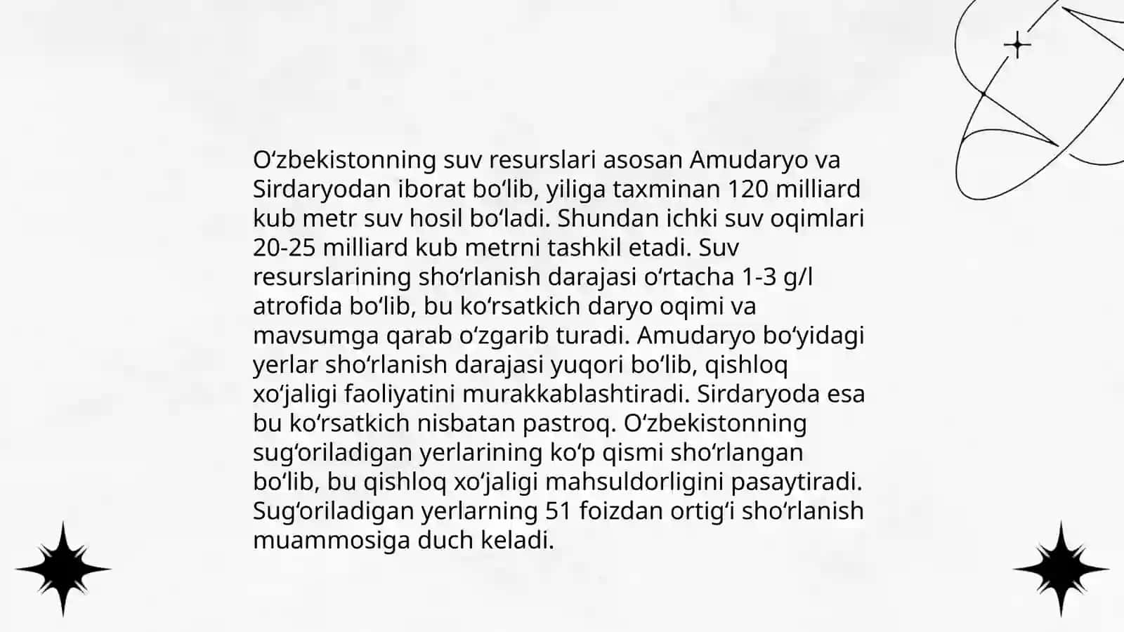 O'zbekiston sharoitida sho'r suvlarni chuchuklashtirish go'yasini yaratish 4