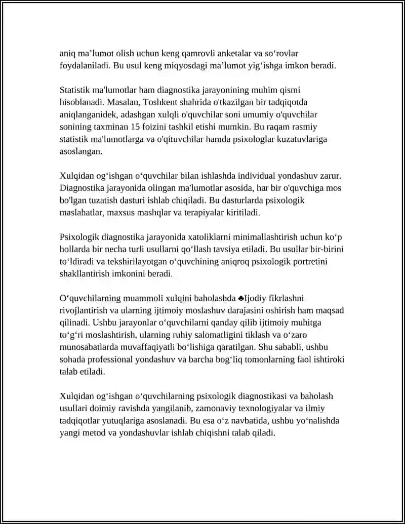 PSIXOLOGNING XULQDAN OGʻISHGAN OʻQUVCHILAR BILAN OLIB BORADIGAN ISHLARI 4