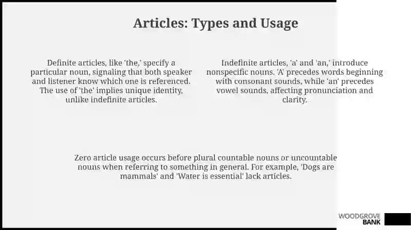 The structural parts of speech article. particle 4