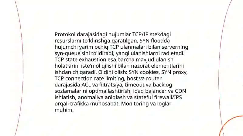 DDOS hujumlarining turlari va ularni kamaytirish texnologiyalari 4