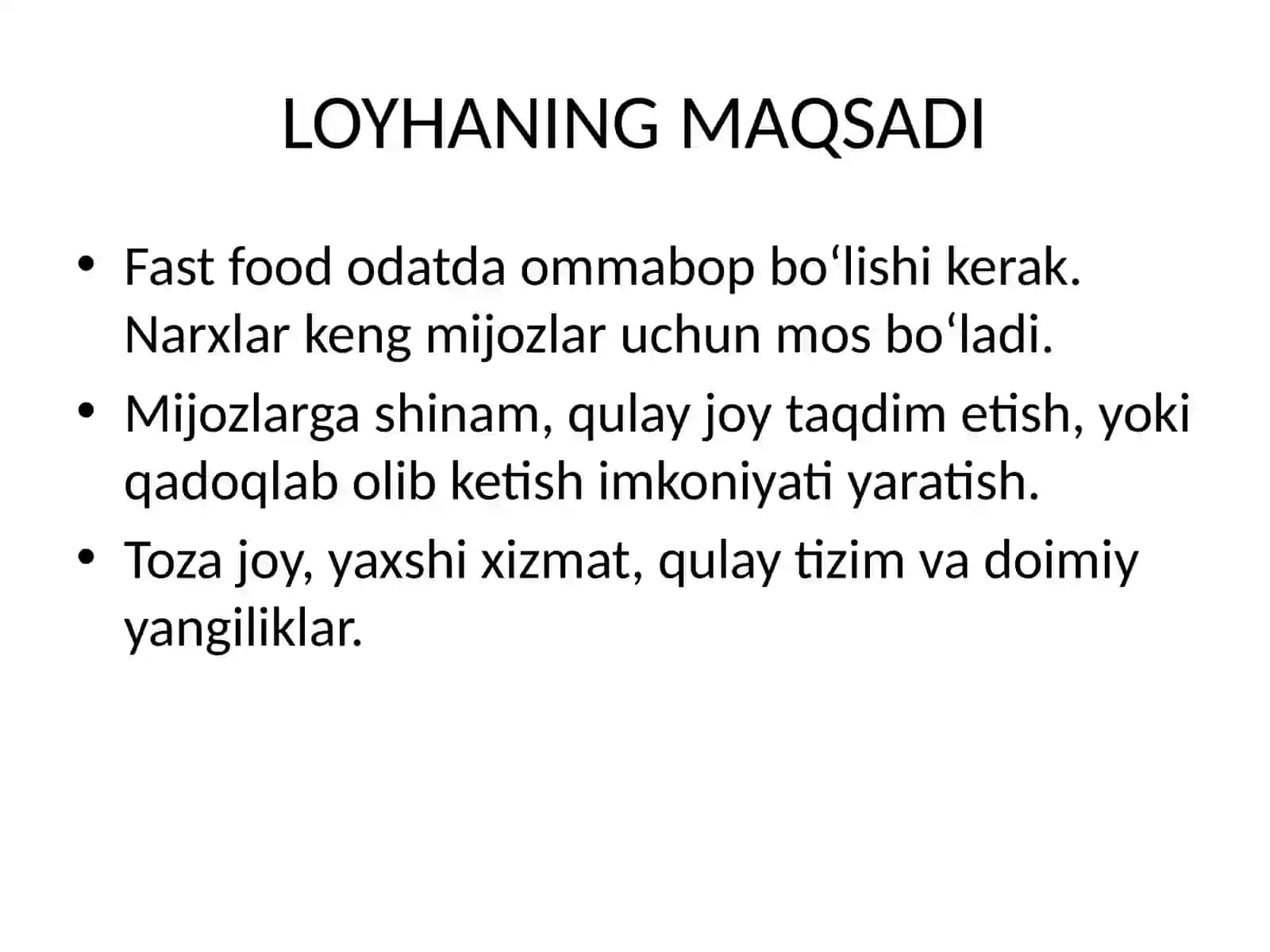 JO'RAYEV HASANning iqtisodiyot nazriyasi BIZNES LOYHA ishi 4
