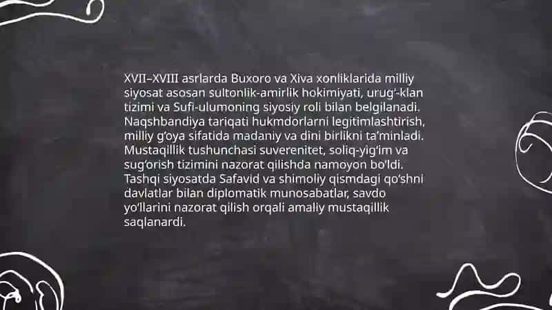 Özbekistonda mustaqillik goyalarining tarixiy asoslari (XVI asrdan XX asrgacha) 4