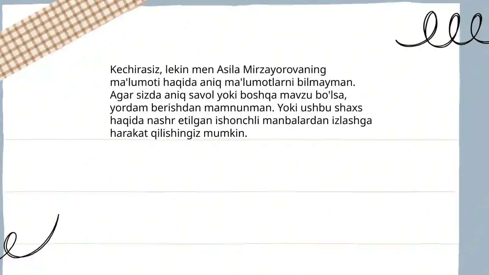 Asila Mirzayorova Xaqida To'liq Malumot 4