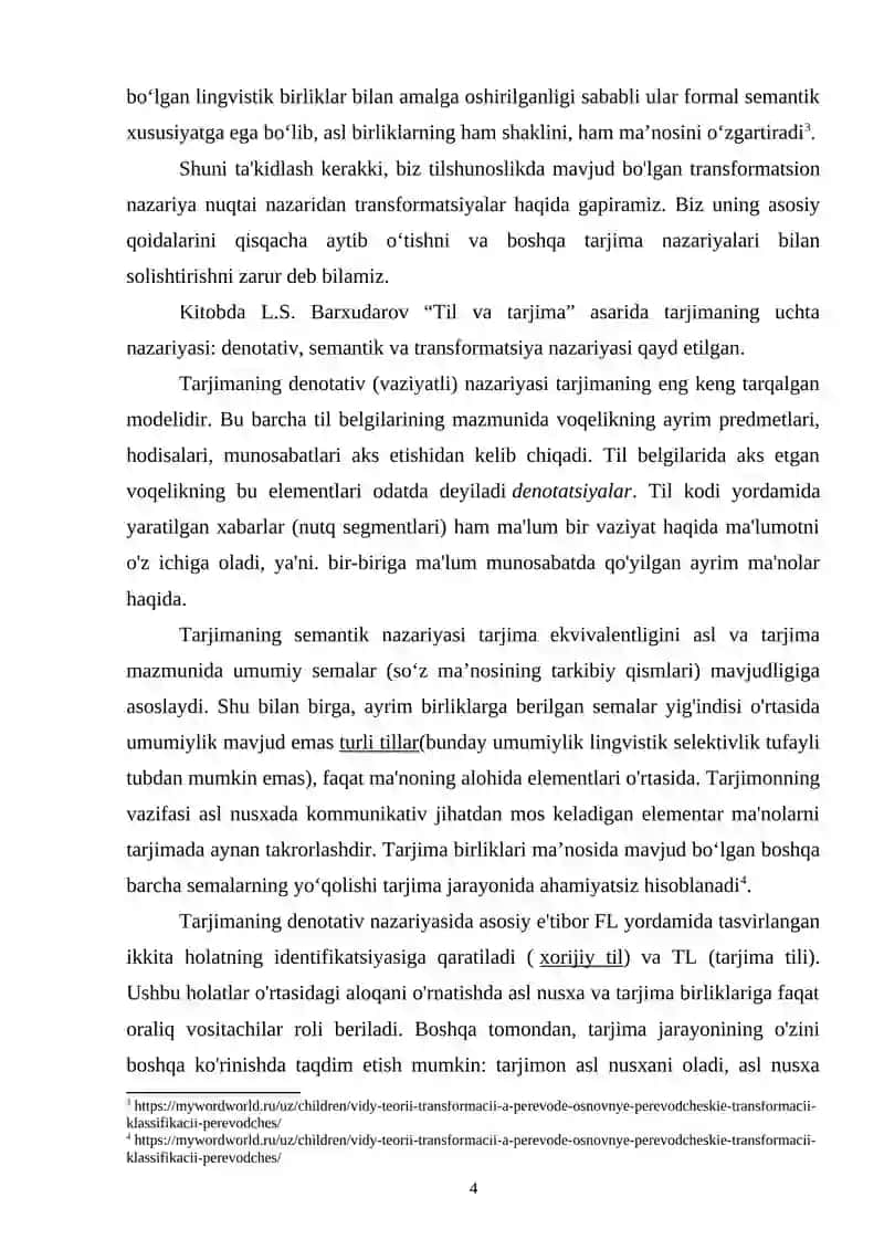 TARJIMA QILINGAN ASARLARDA QO’LLANILGAN LEKSIK-SEMATIK TRANSFORMATSIYALARNING ANIQLASH XUSUSIYATLARI 4
