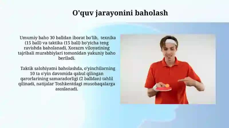 Stol tennisi texnikasiga va taktikasiga oʻrgatish uslubiyati 4