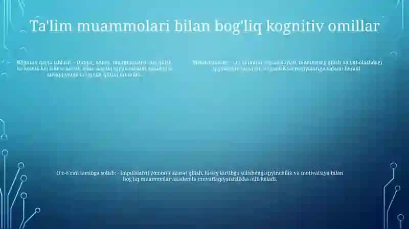"Tarbiyasi Qiyin" OʻQuvchilar Bilan Ishlashning Psixalagik Asoslari 4