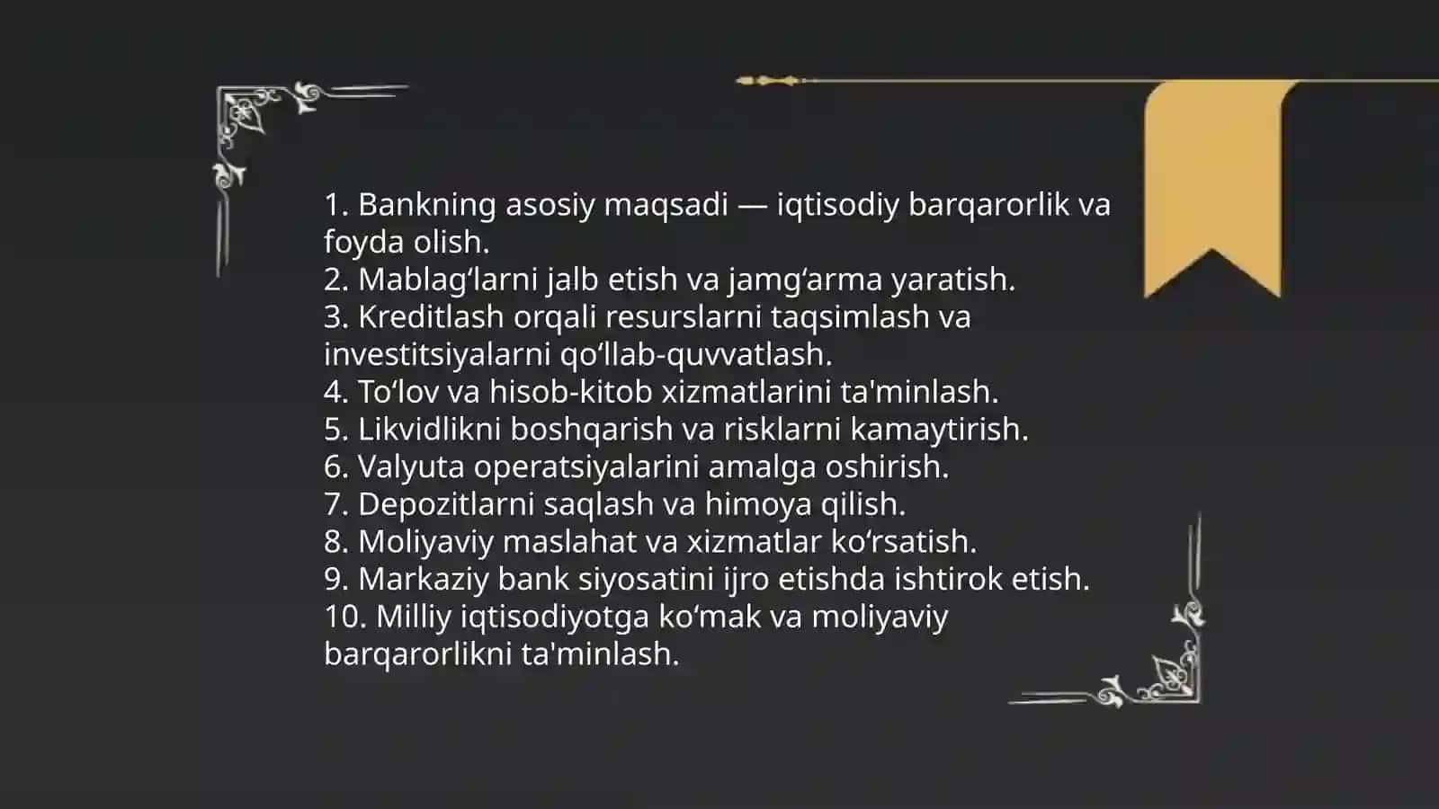 Bank va bank faoliyati tushunchasi 4