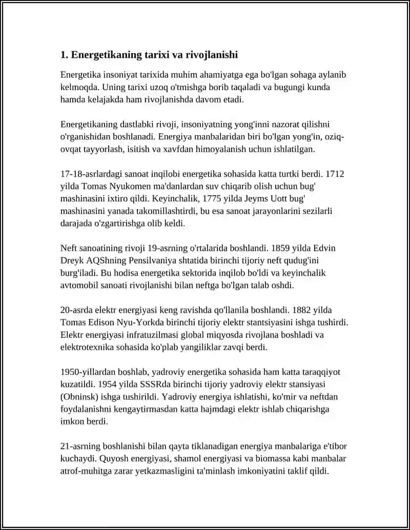TEXNIKA TARAQQIYOTIDA ENERGETIKANING O‘RNI 4