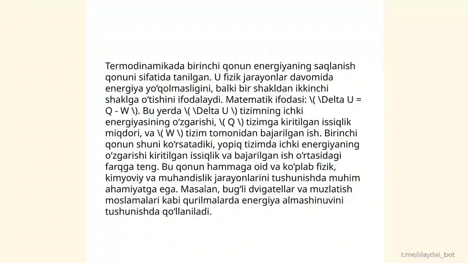 Termodinamika va Tibbiyot 4