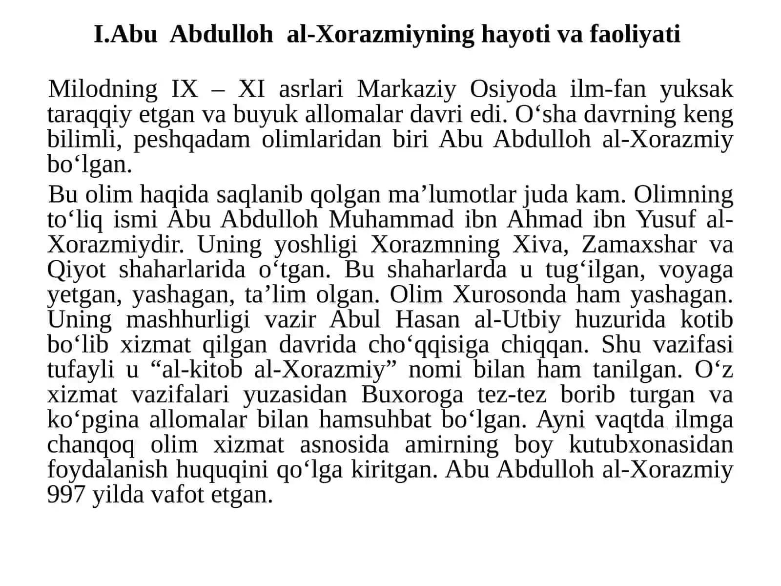 AbuAbdullohal-Xorazmiyninghayotivafaoliyati 4