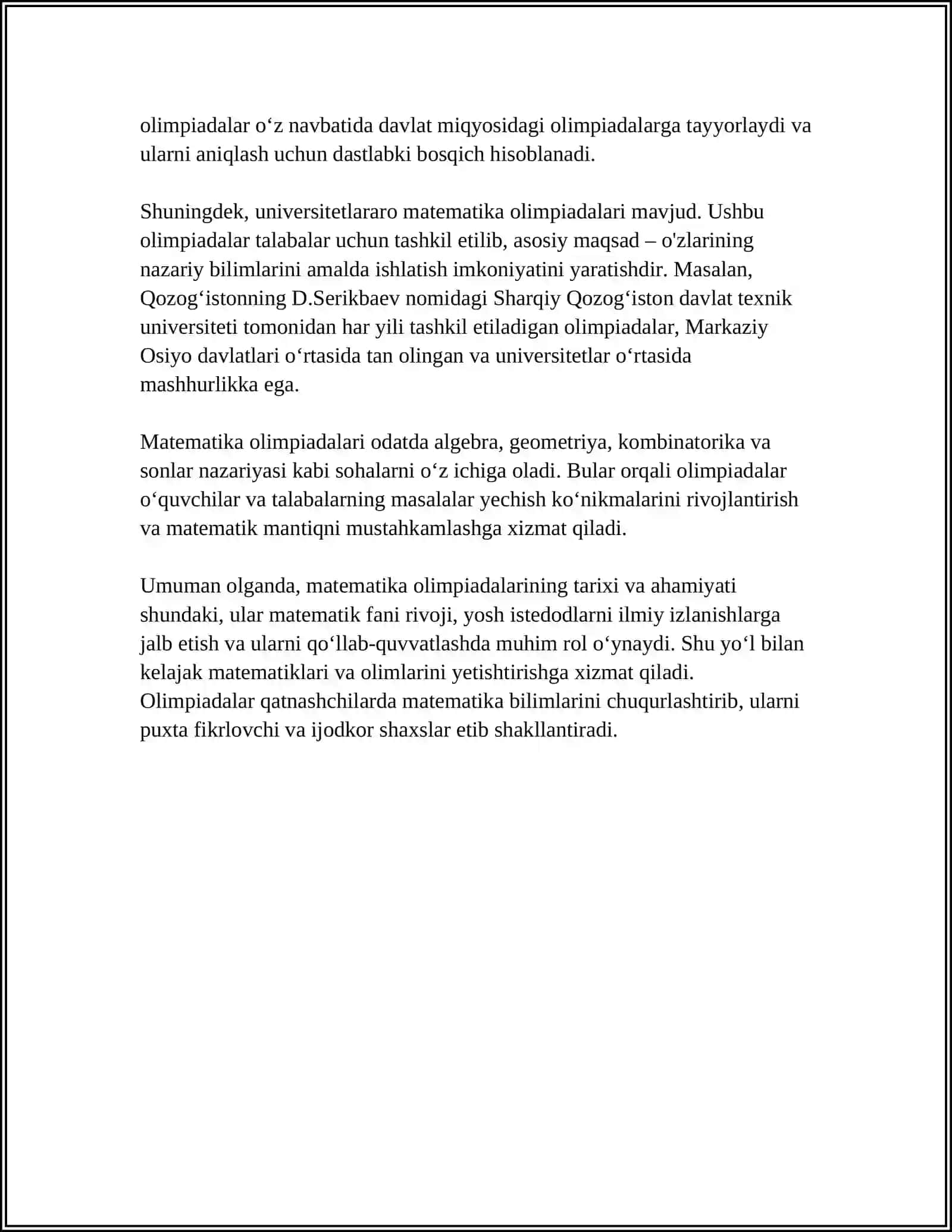 MATEMATIKA FAN OLIMPIADALARINING ROLI 4