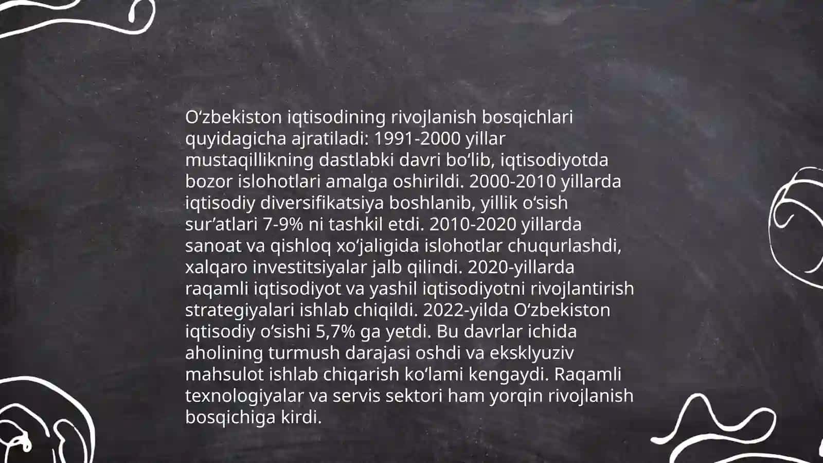Iqtisodiy islohotlar xususiy mulkchilikning shakllanishi Òzbekistonda bozor munosabatining rivojlanishi 4