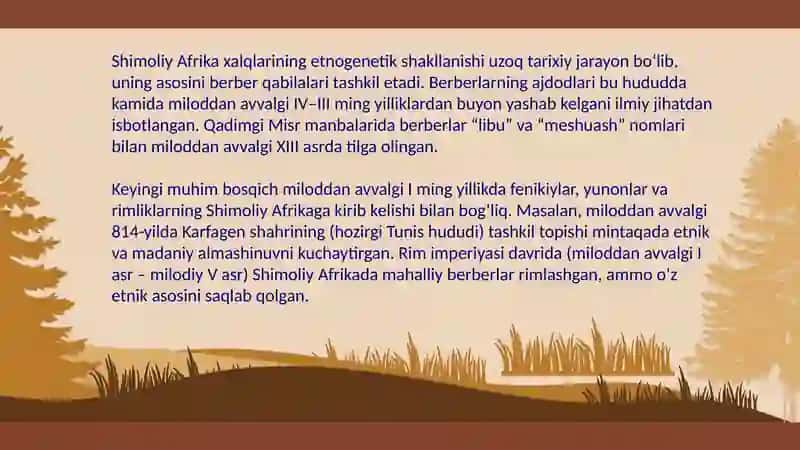 Afrika xalqlari etnologiyasi: shimoliy va sharqiy Afrika xalqlari 4