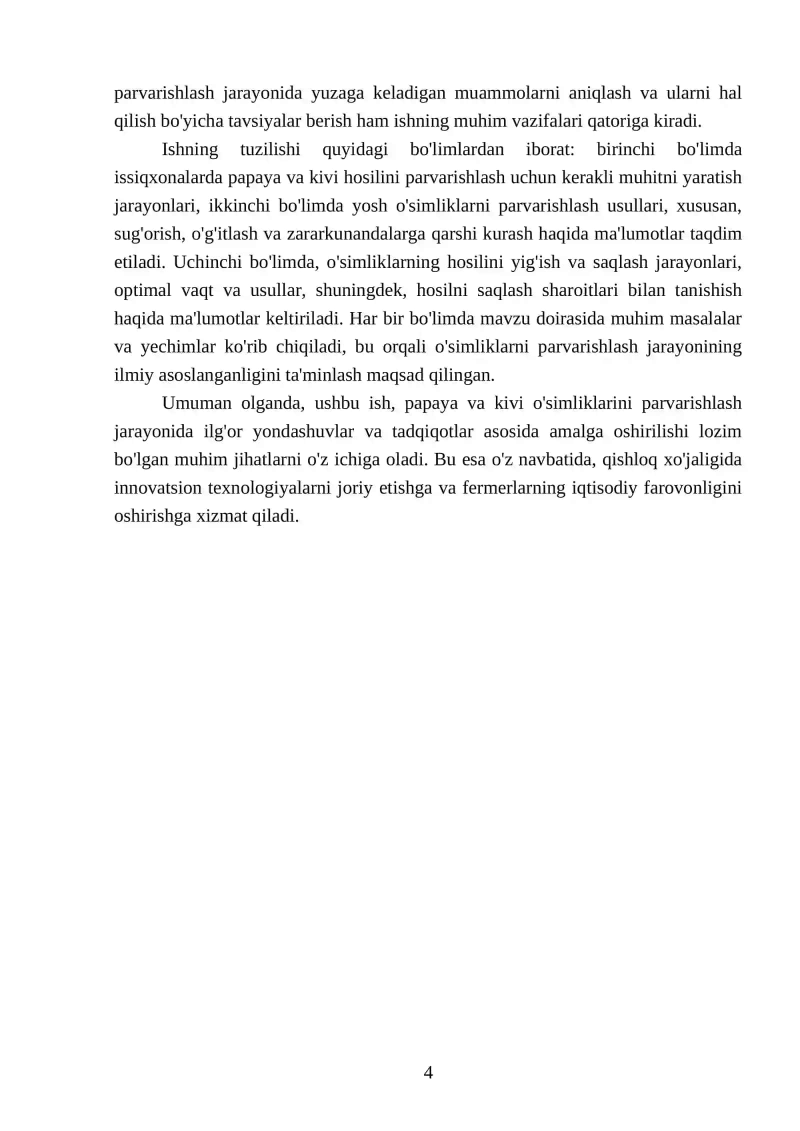 Issiqxonalarda yosh va hosili papaya va kivi osmiligini parvarishlash 4