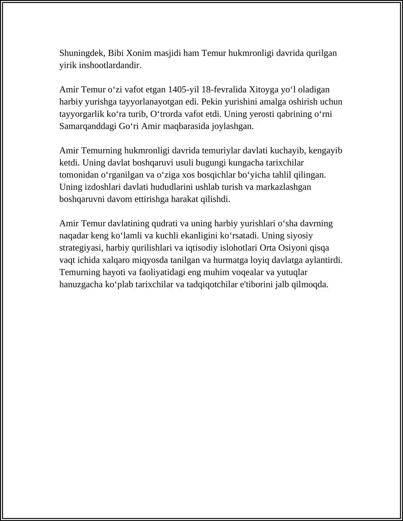 AMIR TEMUR - BUYUK DAVLAT ARBOBI VA SARKARDA 4