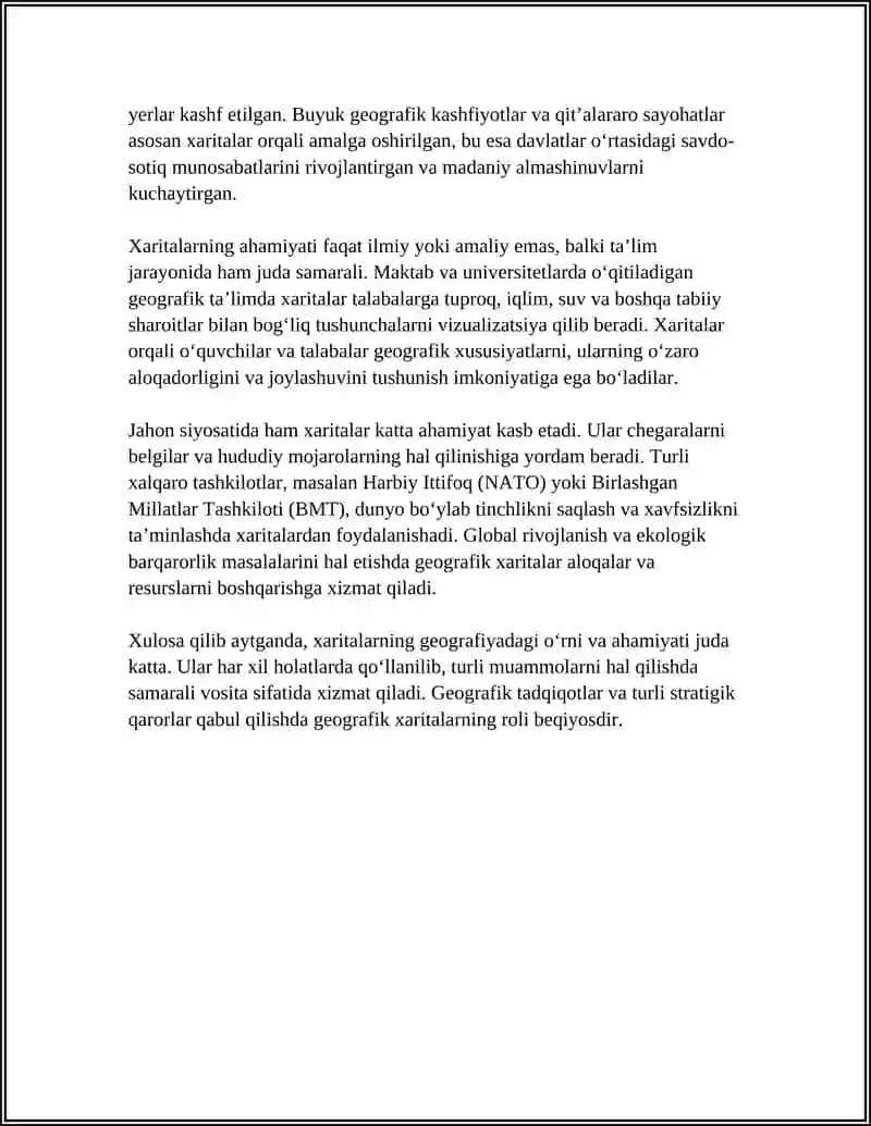 XARITALAR VA ULARNING GAT DAGI URNI 4